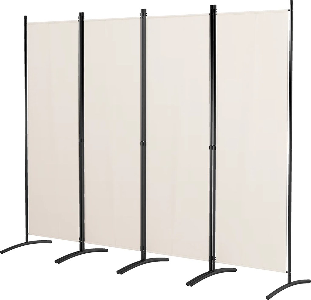 Biombo Separador de Ambientes de 4 Painéis, 224 x 52 x 173 cm, Dobrável, Bege