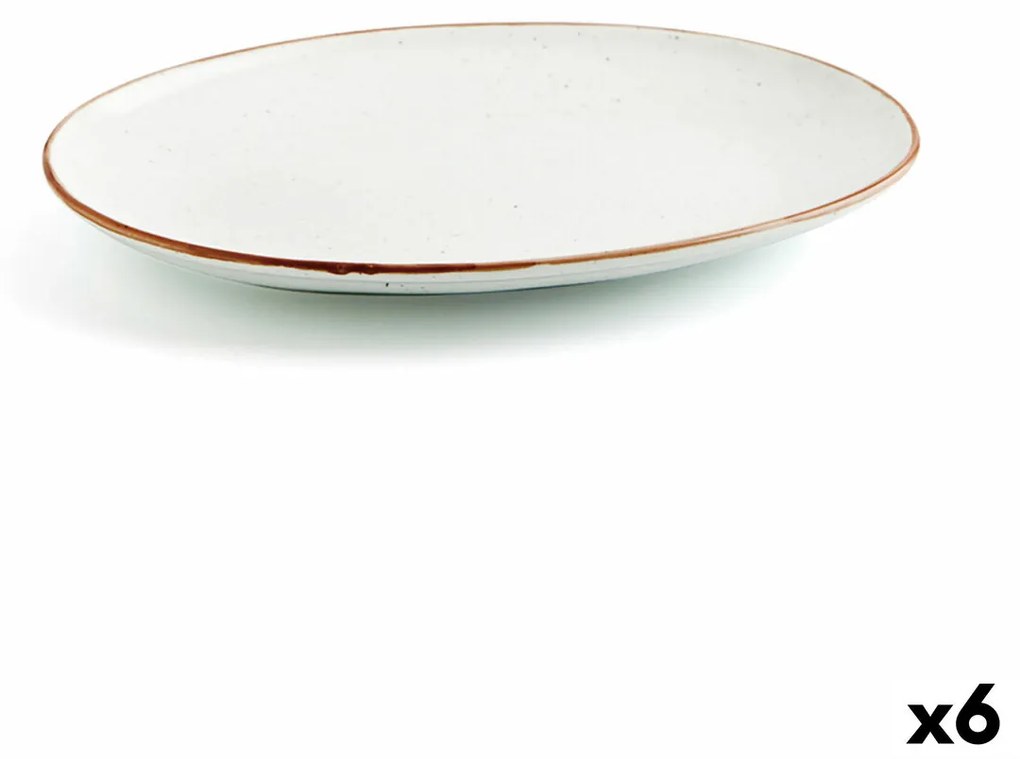 Recipiente de Cozinha Ariane Terra Oval Cerâmica Bege (ø 32 cm) (6 Unidades)