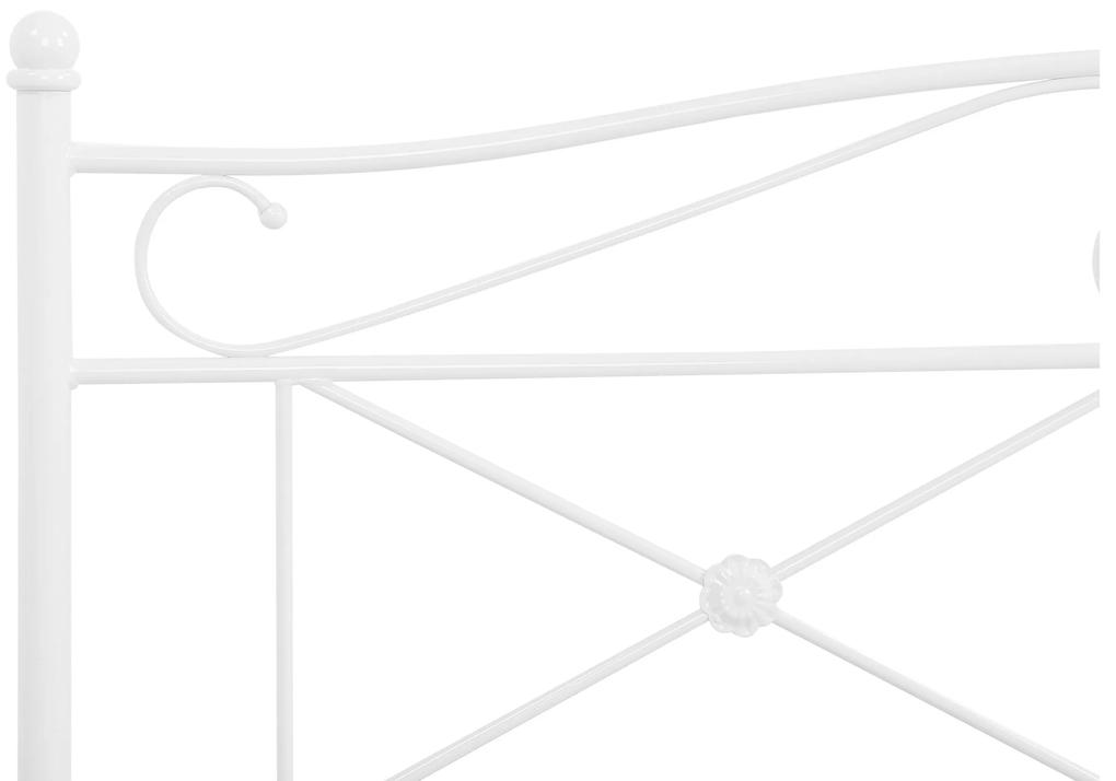 Cama de casal em metal branco 180 x 200 cm RODEZ Beliani
