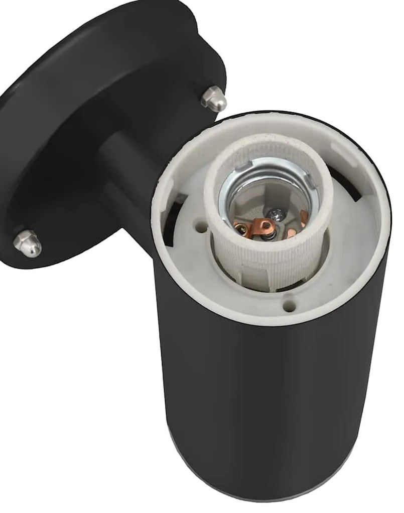 Luz de Parede Externa Preta de Aço Inoxidável IP44