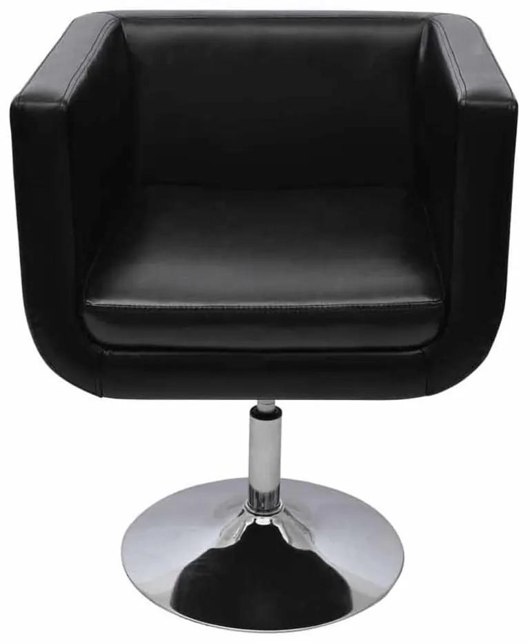Cadeira de bar em couro artificial preto