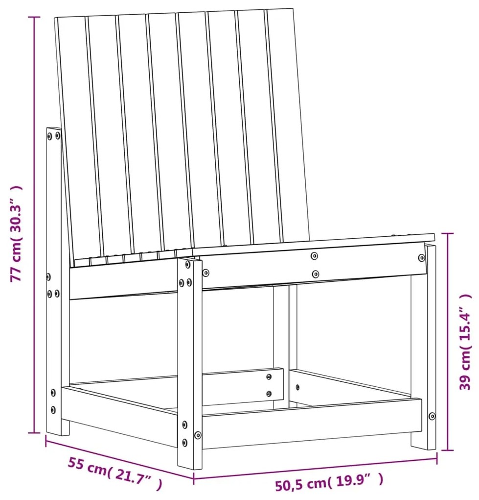 Cadeira de jardim 50,5x55x77 cm pinho maciço branco