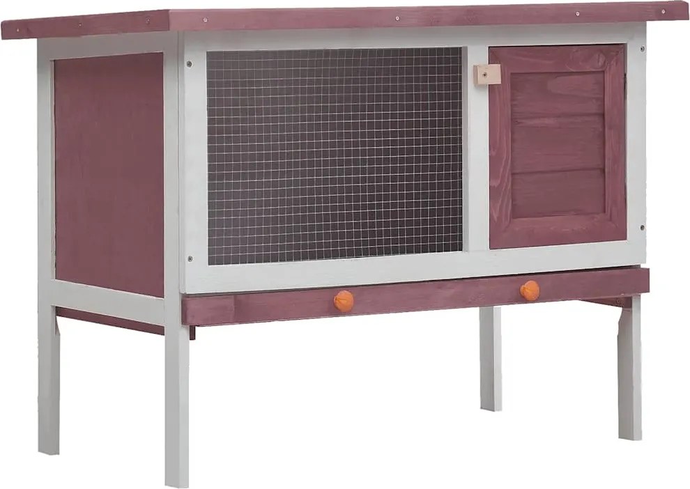 vidaXL Coelheira de exterior 1 piso madeira castanho