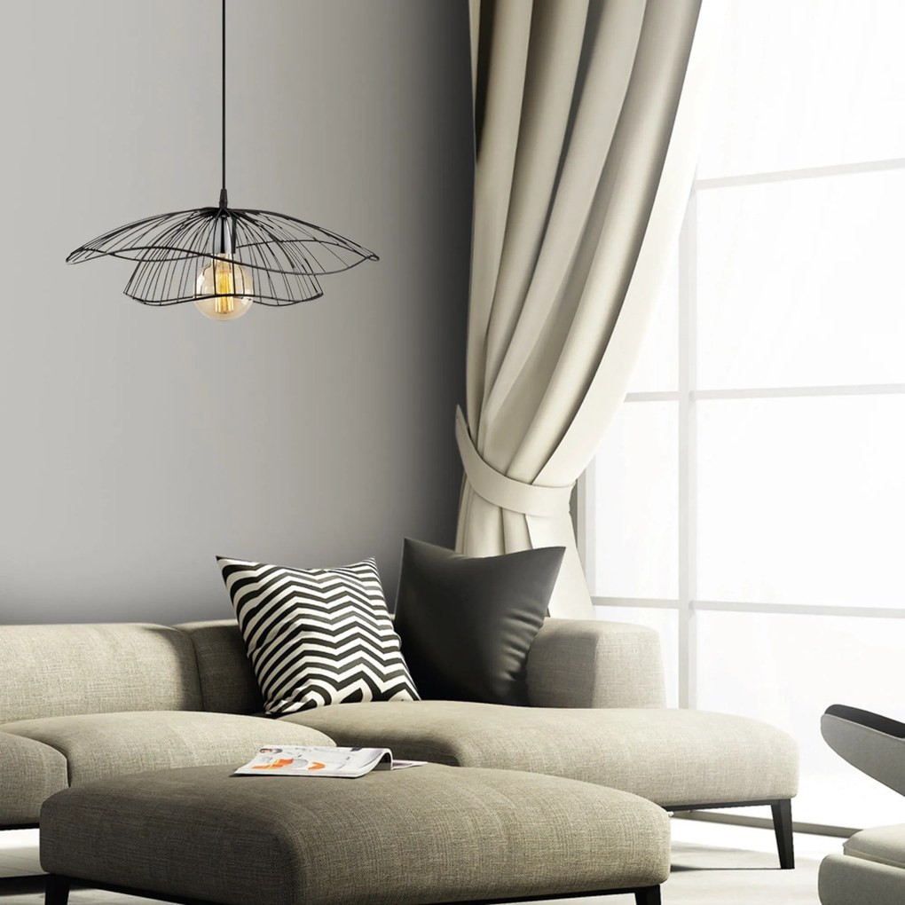Candeeiro Tel – Preto – Diâmetro 50 cm, Altura 111 cm
