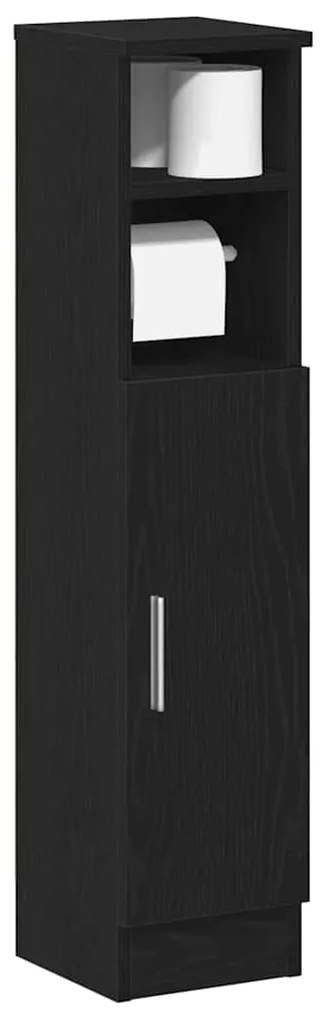 vidaXL Móvel p/ casa de banho c/ suporte de rolos 20,5x22x90 cm preto