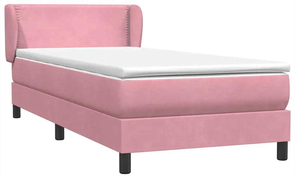 Cama com molas/colchão 80x220 cm veludo rosa