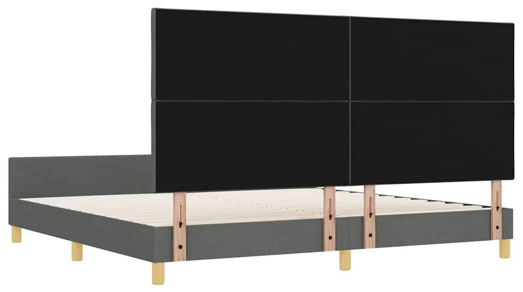 Cama vidaXL Cinza Escuro 200x200 cm Tecido