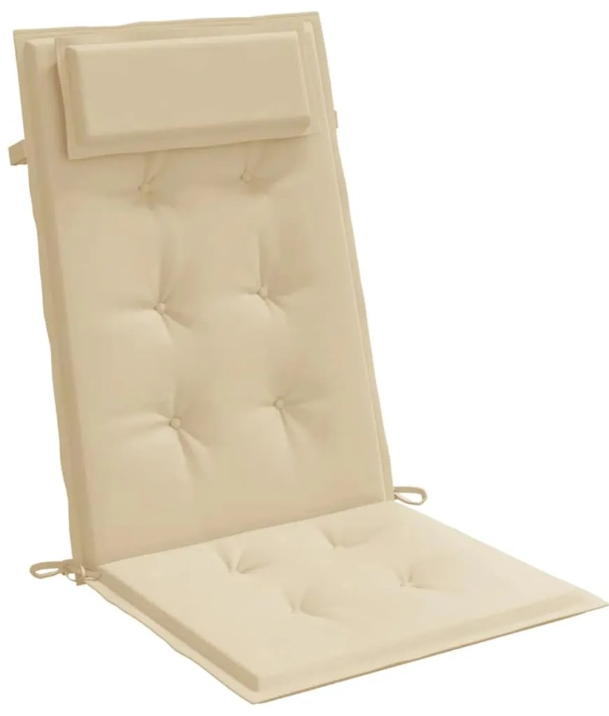 Almofadões p/ cadeira encosto alto 4 pcs tecido oxford bege