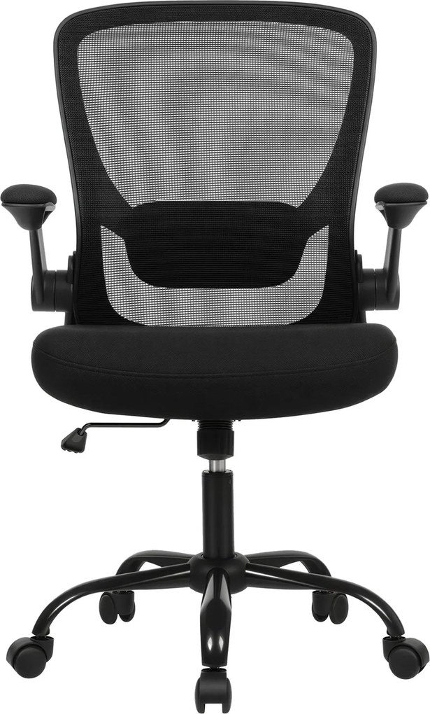 Cadeira de escritório, design ergonómico, giratória 64 x 64 x (99-107) cm preta