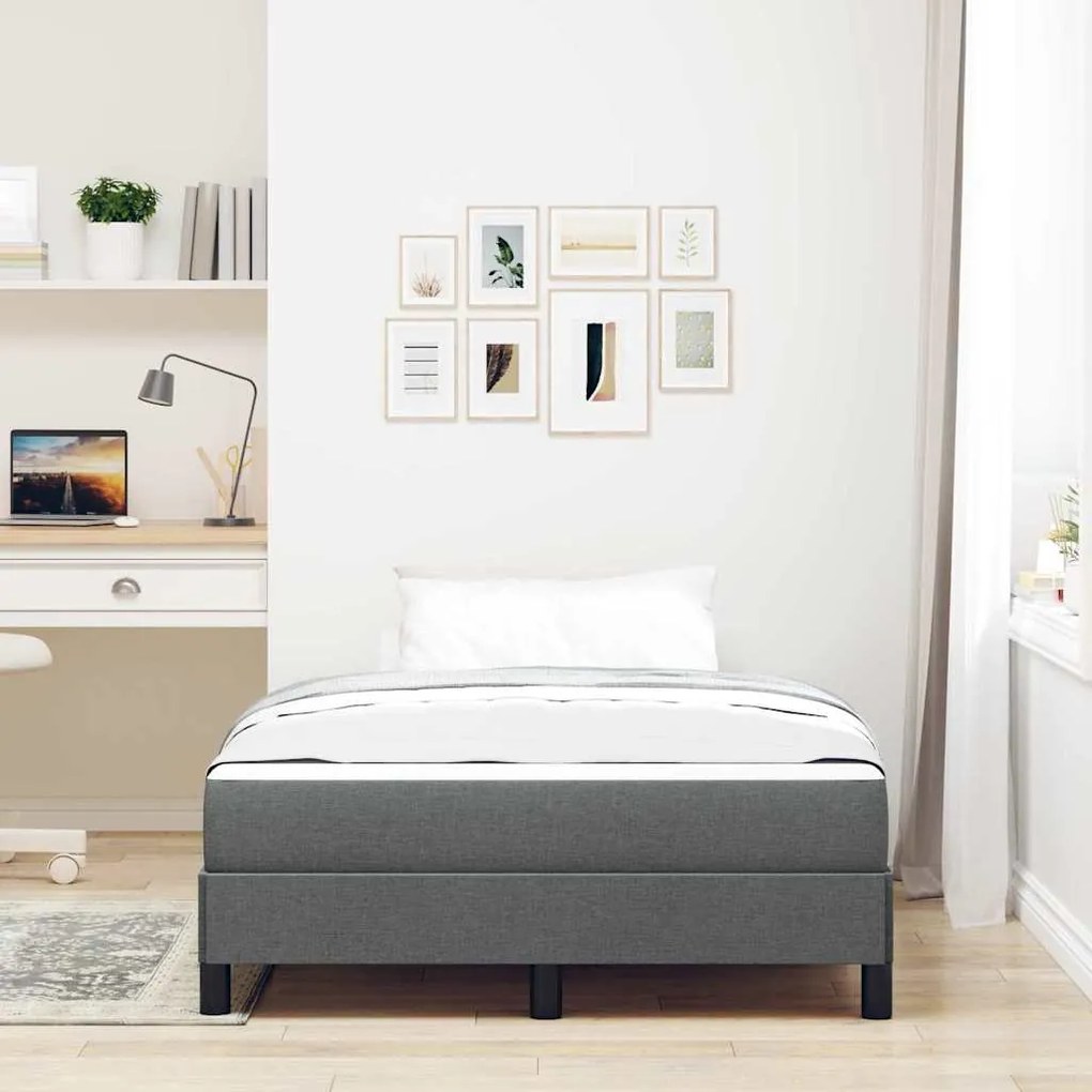 Cama Box Outros Cinzento escuro 120 x 190 cm tecido