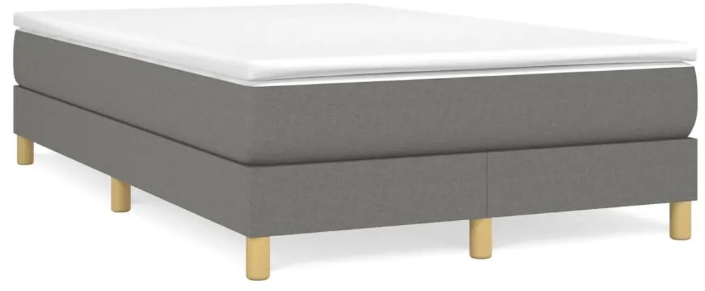 Cama boxspring com colchão 120x190 cm tecido cinzento-escuro