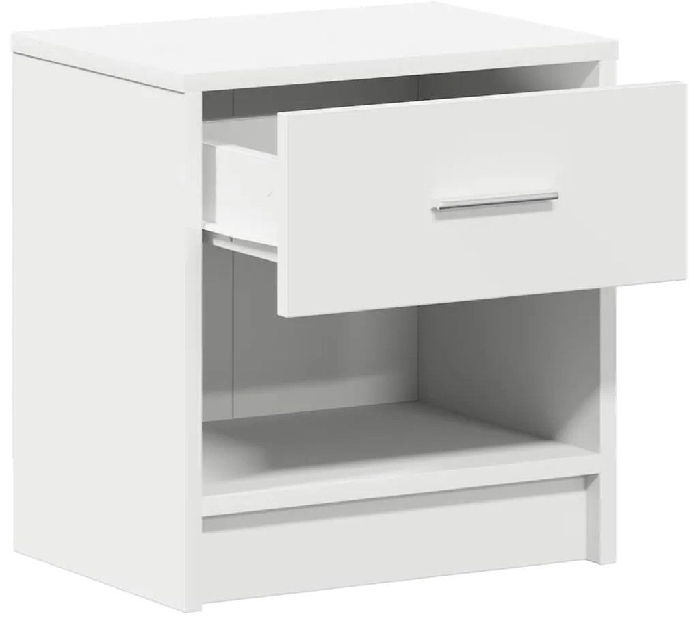 Mesas de cabeceira 2 pcs com gaveta 39x28x41 cm branco
