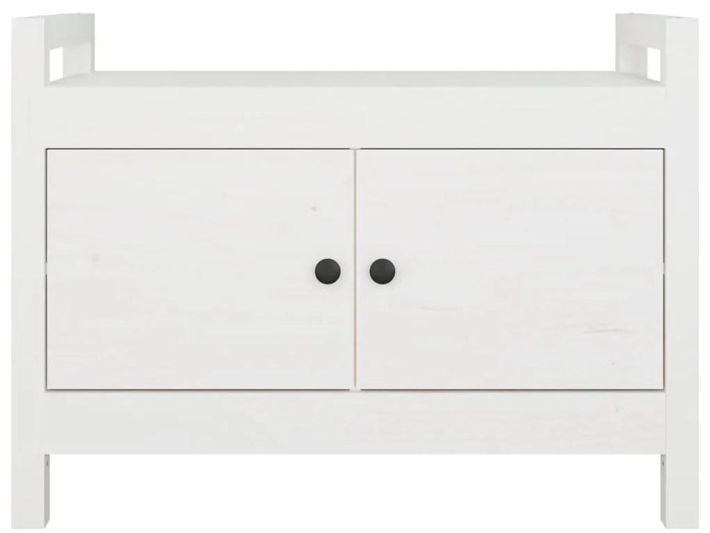 Banco de corredor 80x40x60 cm madeira de pinho maciça branco
