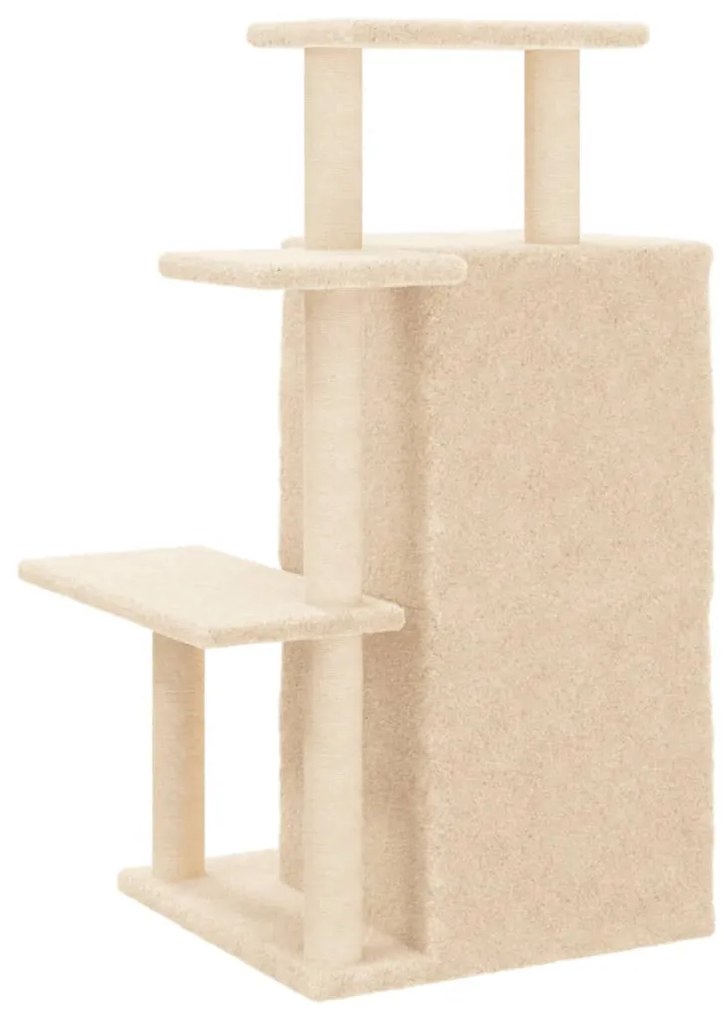 Árvore p/ gatos c/ postes arranhadores sisal 97 cm cor creme