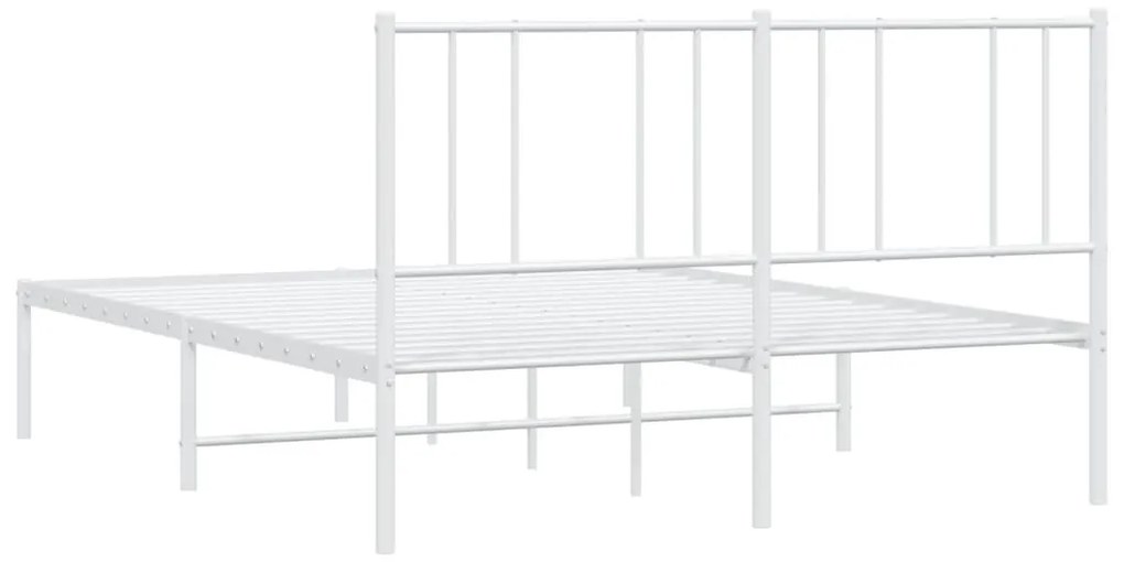 Estrutura de cama com cabeceira 150x200 cm metal branco