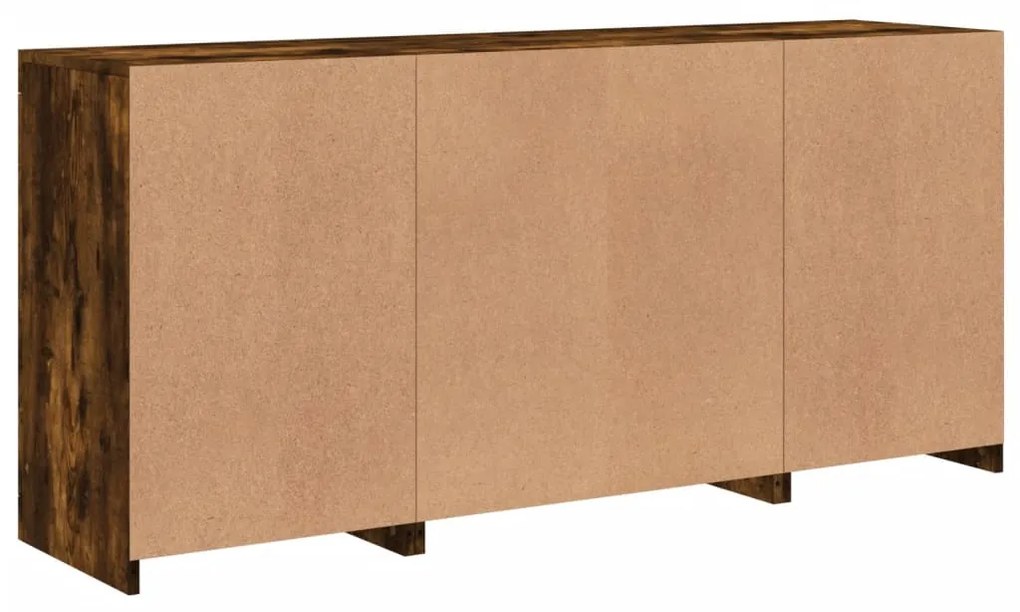 Aparador com luzes LED 142,5x37x67 cm carvalho fumado