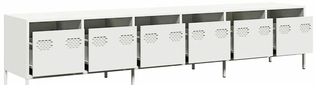 Móvel de TV 202x39x43,5 cm aço laminado a frio branco