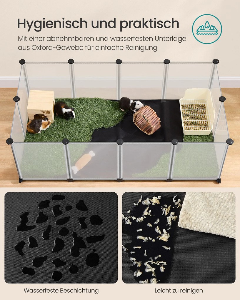 Parque para animais pequenos com placas de base 125 x 63 x 42 cm Branco
