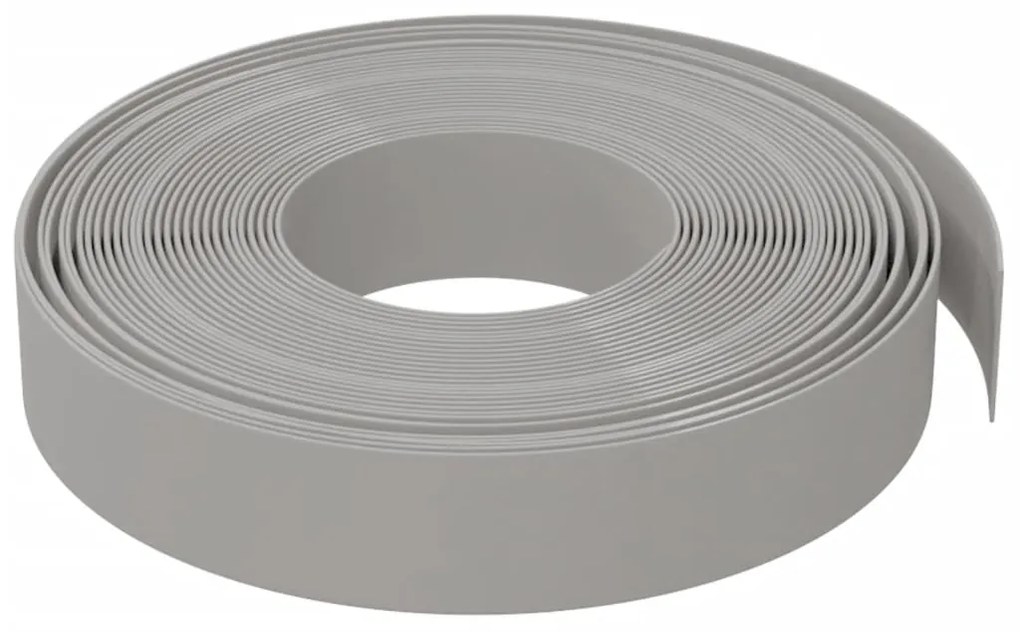 Bordas de jardim 4 pcs 10 m 10 cm polietileno cinzento