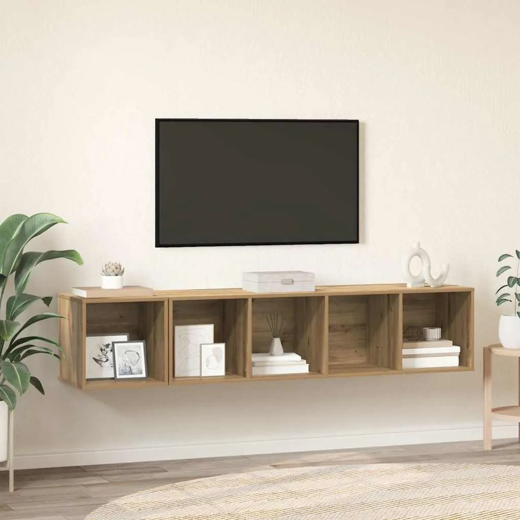 vidaXL Conjunto de Estantes para TV 2 pcs carvalho artisiano