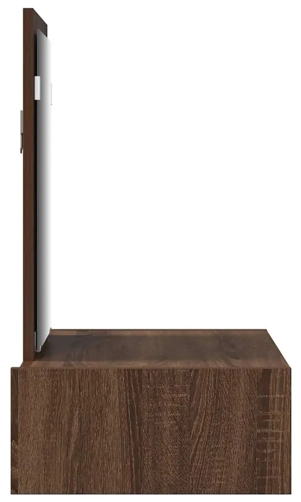 mesa de maquiagem de parede em carvalho castanho 60x40x70 cm
