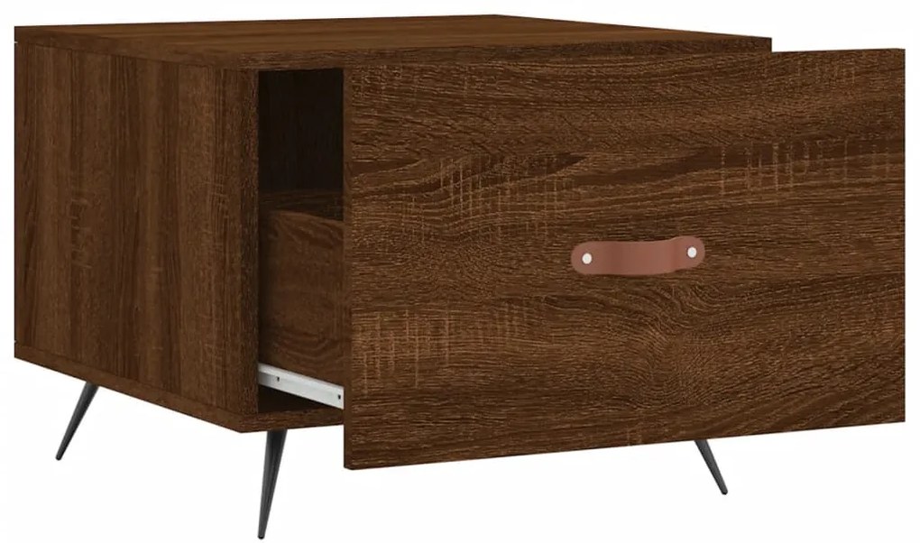 Mesa de centro 50x50x40 cm derivados madeira carvalho castanho