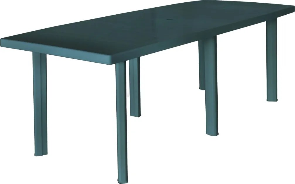 vidaXL Mesa de jardim 210x96x72 cm plástico verde
