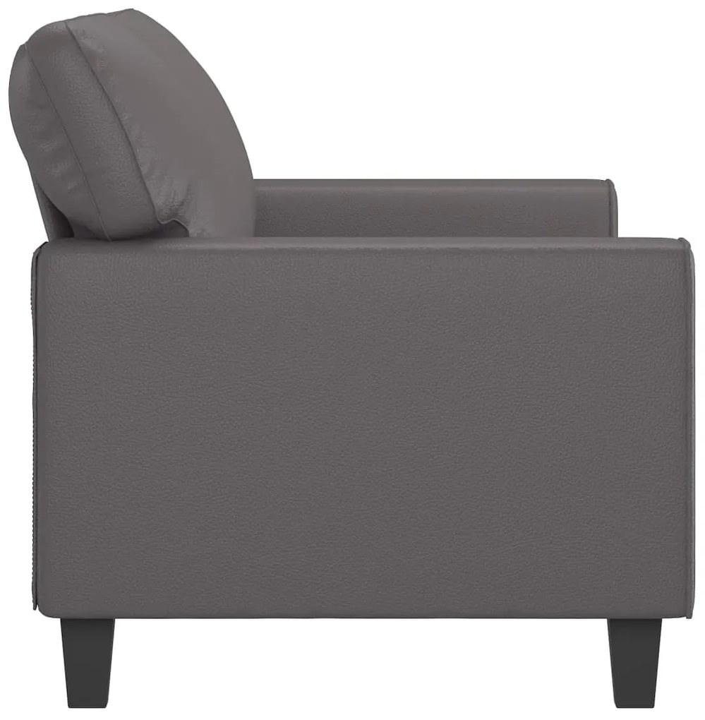 Sofá de 2 lugares 140 cm couro artificial cinza