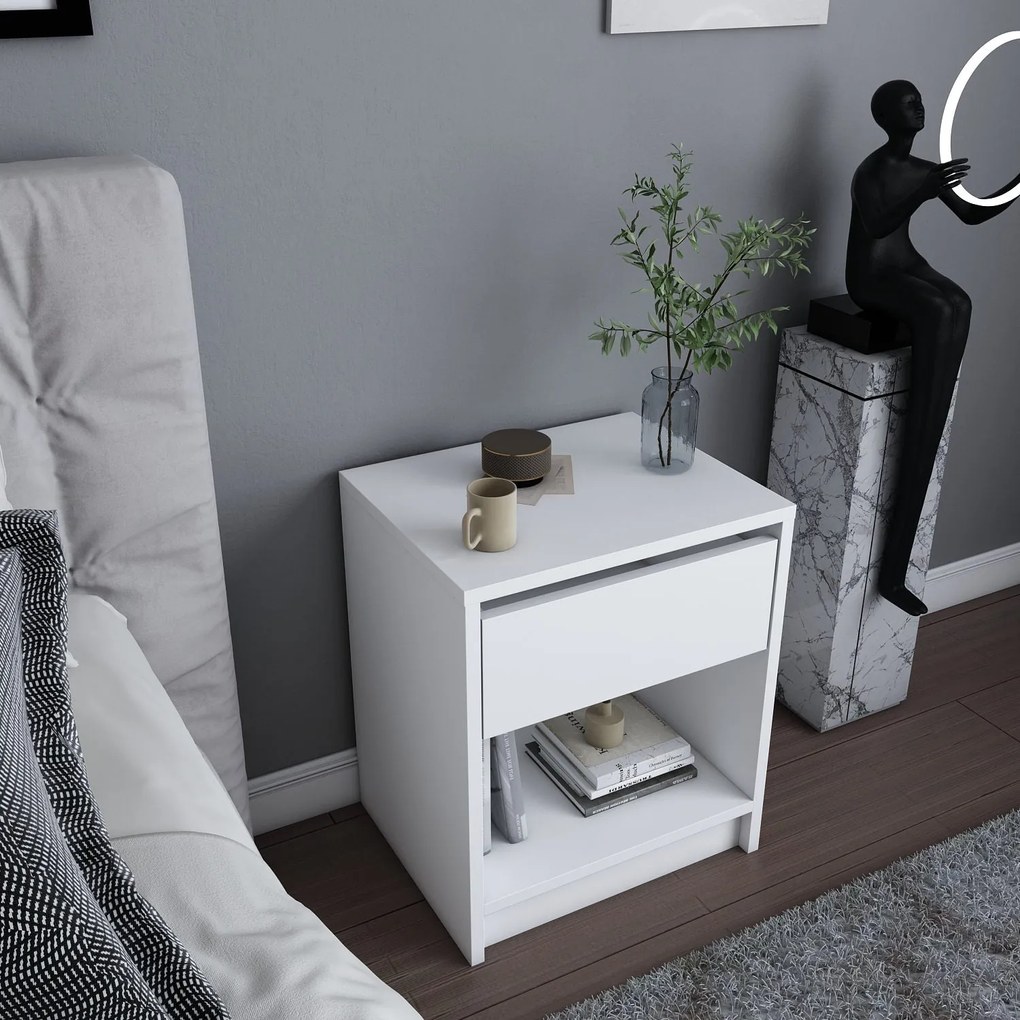 Mesa de Cabeceira Sheridan – Branco – 44,6 x 35,9 x 52,8 cm