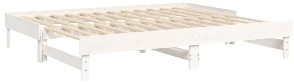 Sofá-cama de puxar 2x(80x200) cm pinho maciço branco