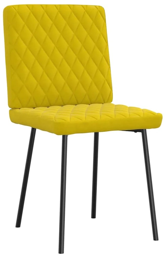 Cadeiras de jantar 2 pcs veludo amarelo