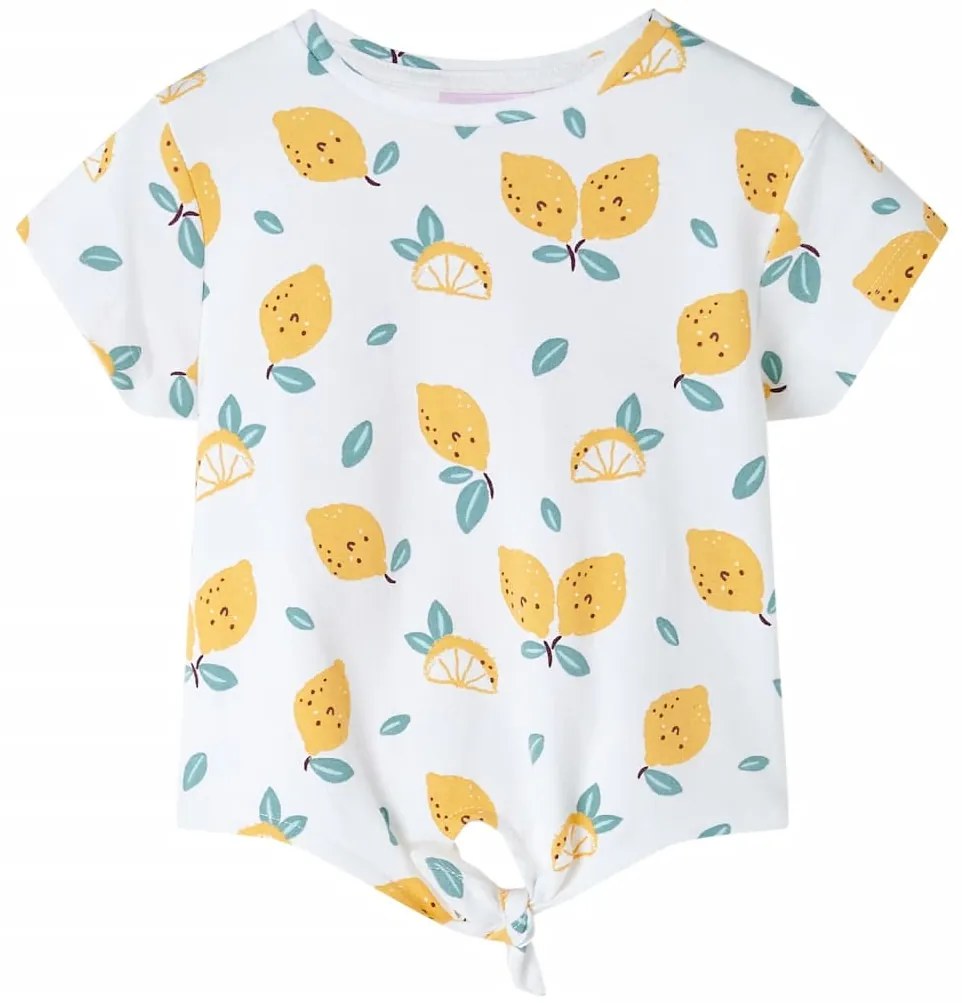 T-shirt infantil com cintura de atar cor cru 128