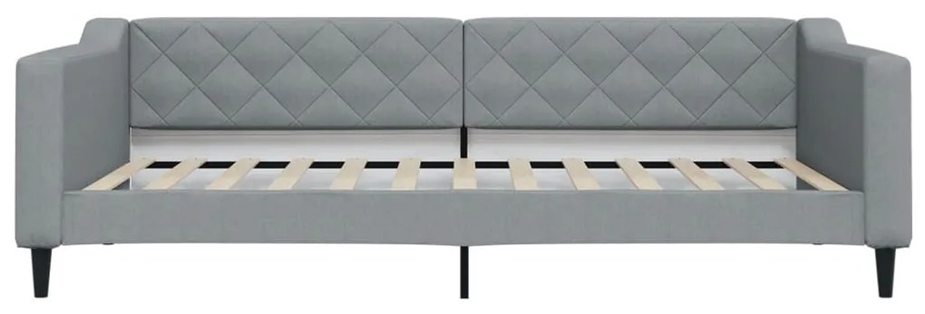 Sofá-cama com gavetão 100x200 cm tecido cinzento-claro