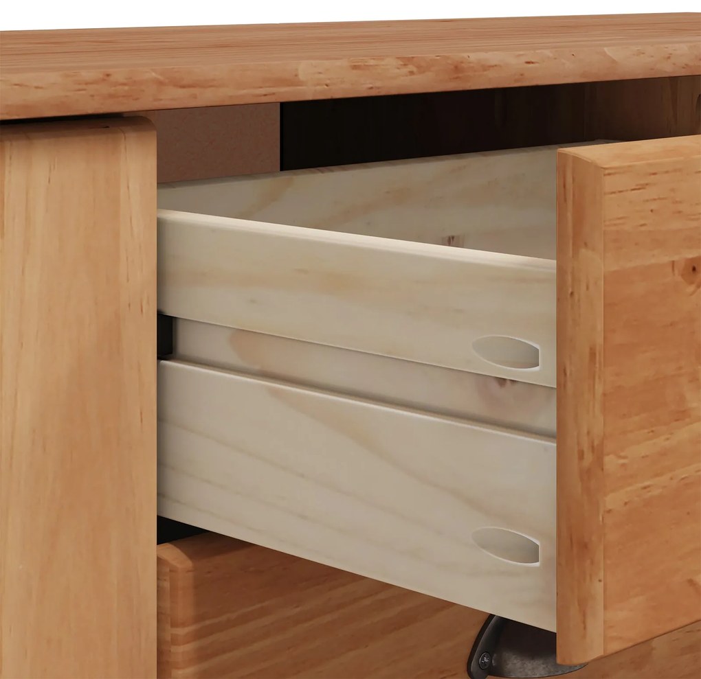 Sideboard 'ASKIM'133,5x40x79 cm Madeira de Pinheiro Sólido