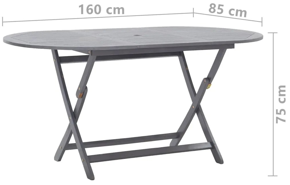 9 pcs conjunto de jantar jardim madeira acácia maciça cinzento