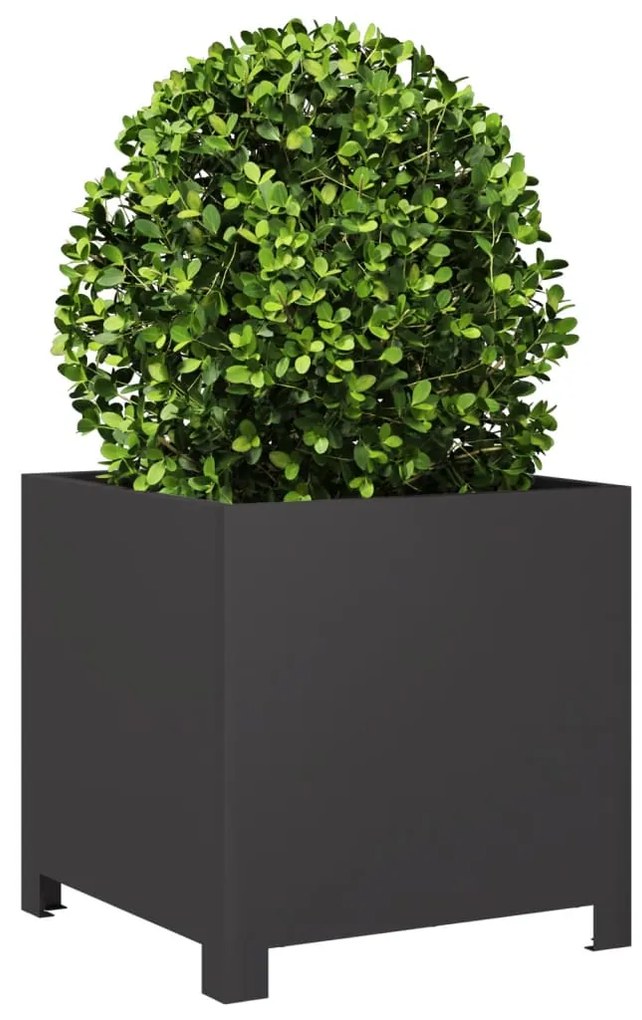 Vaso/floreira de jardim 40x40x40 cm aço preto