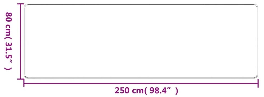 Tapete/passadeira 80x250 cm aspeto sisal cinzento-acastanhado