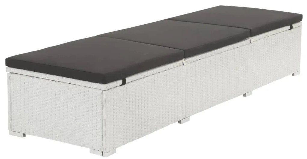 Espreguiçadeira com almofadão vime PE branco