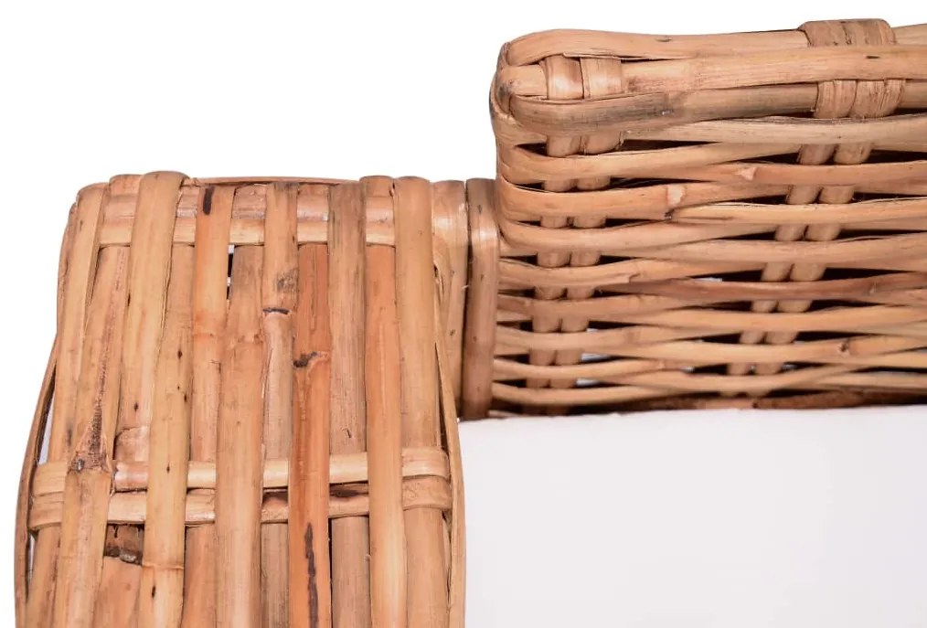 Sofá de jardim com 2 lugares em vime genuíno