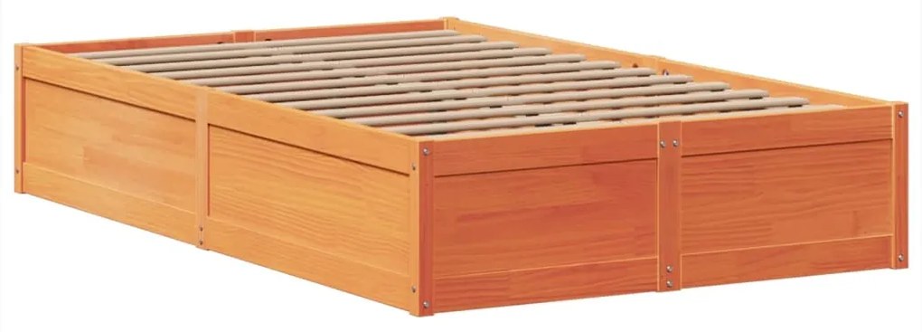 Cama sem colchão 120x200 cm madeira pinho maciça castanho-mel
