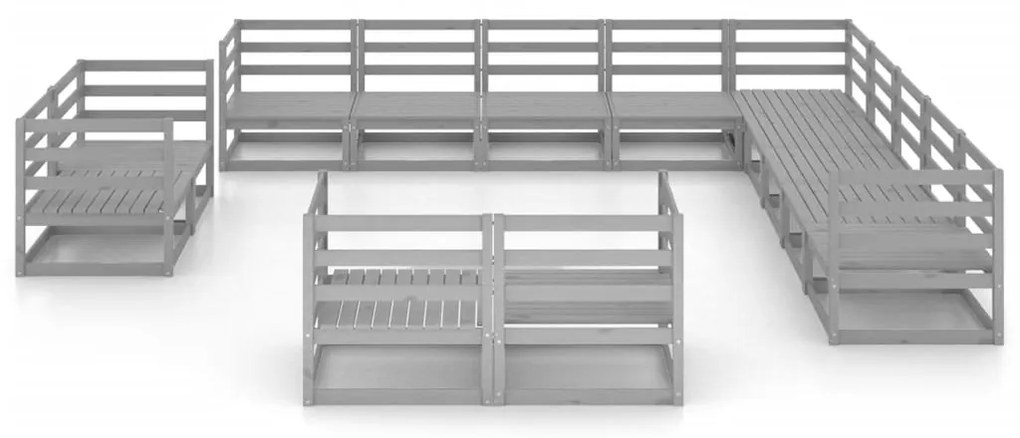 13 pcs conjunto lounge de jardim pinho maciço