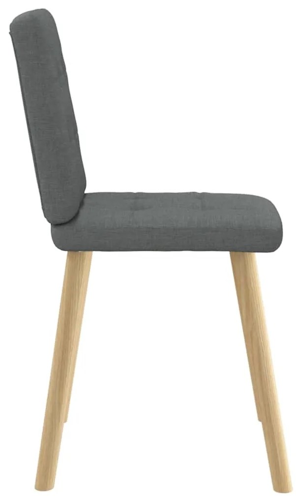 Cadeiras de jantar 2 pcs tecido cinzento-escuro