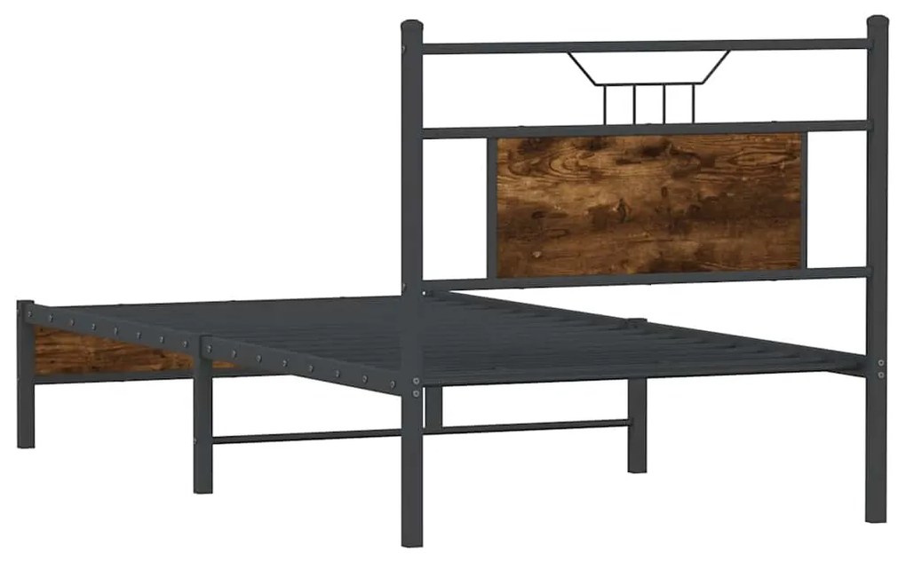 Estrutura cama s/ colchão derivados de madeira carvalho fumado