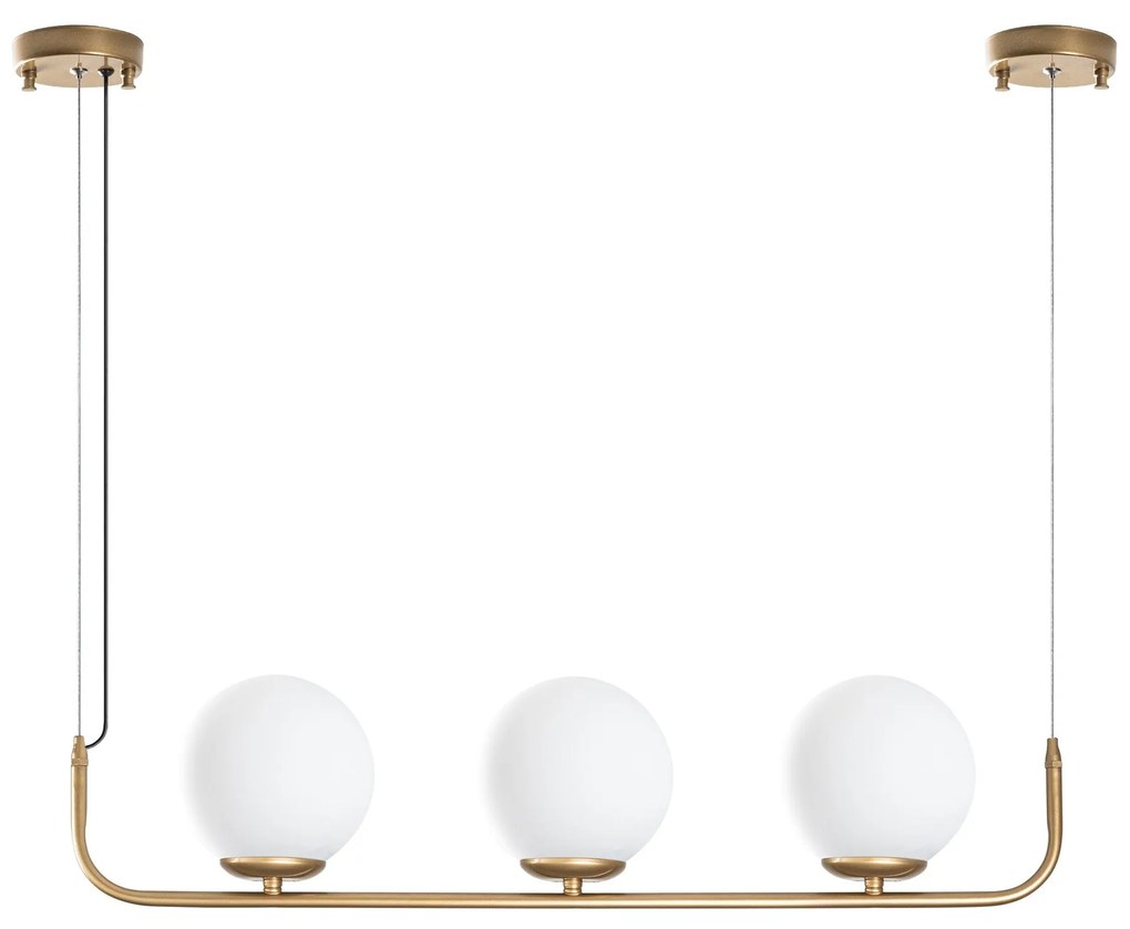 Chandelier Faruk – Dourado – Diâmetro de Cap 15 cm (3 Peças), Comprime