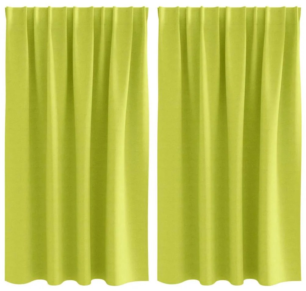 Cortinas com cortinas 2 pcs Verde maçã 140 x 140 cm Poliéster