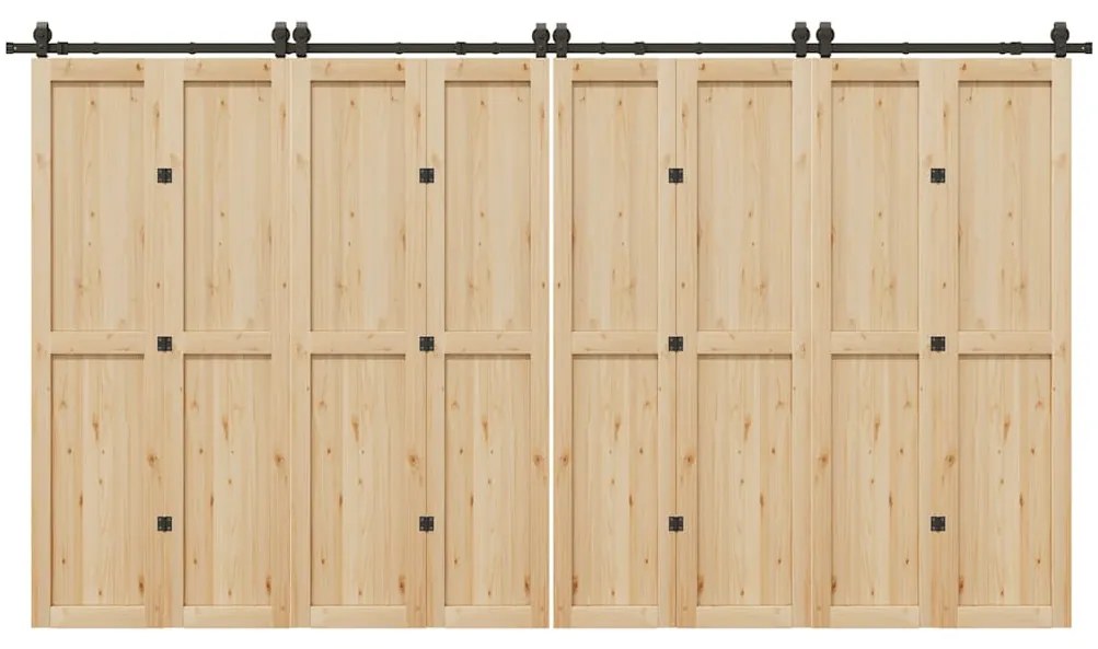 Kit de ferragens para porta deslizante 400 cm aço preto