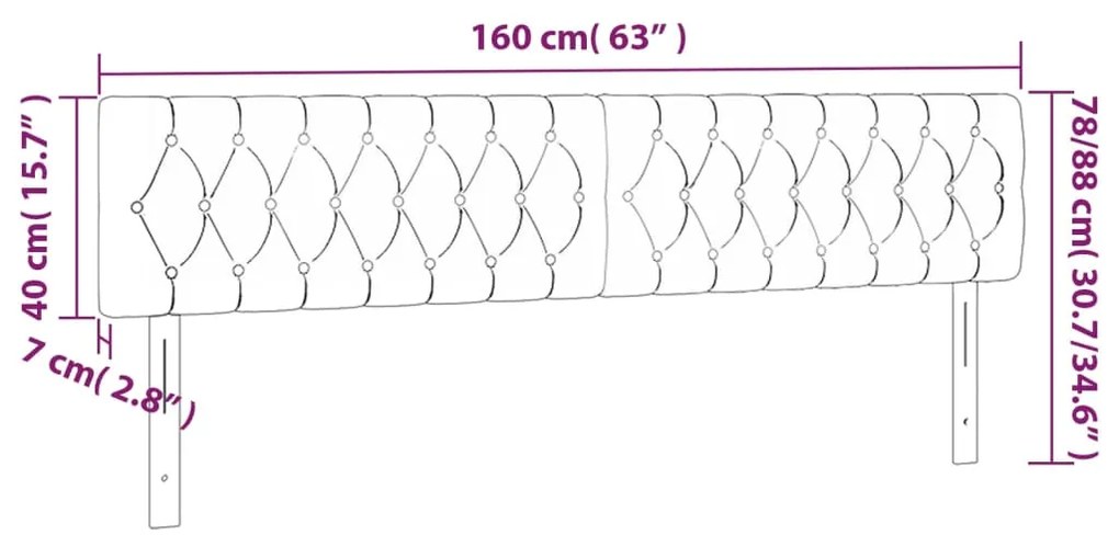 Cabeceira de Cama Paris em Veludo de 160 cm - Cinzento Escuro - Design