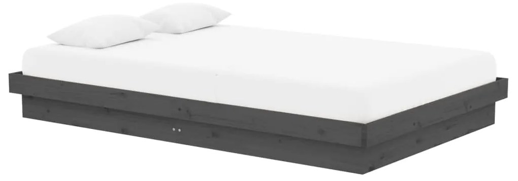 Estrutura cama pequena casal 120x190 cm pinho maciço cinza