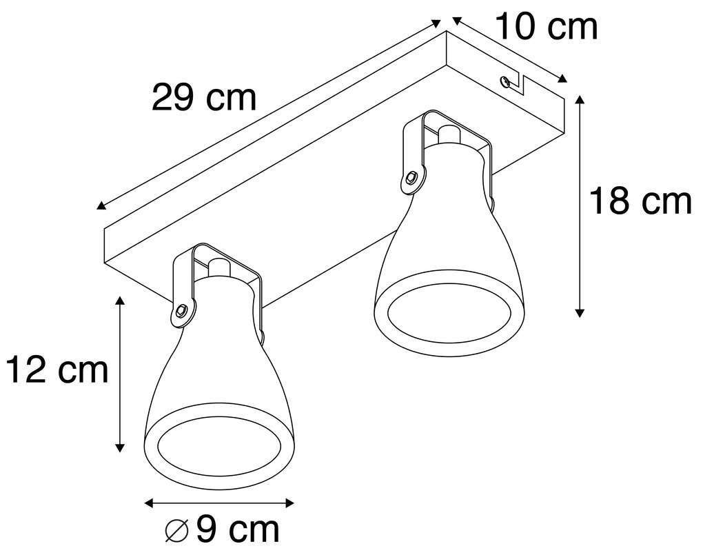 Projetores industriais cinzento cimento 2 luzes - Creto Moderno