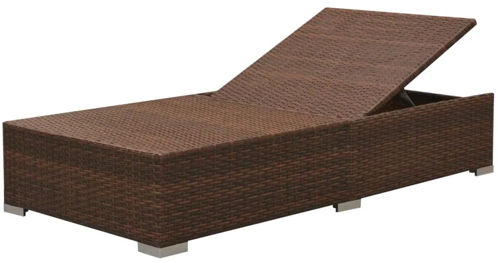 3 pcs conjunto lounge jardim c/ almofadões vime PE castanho